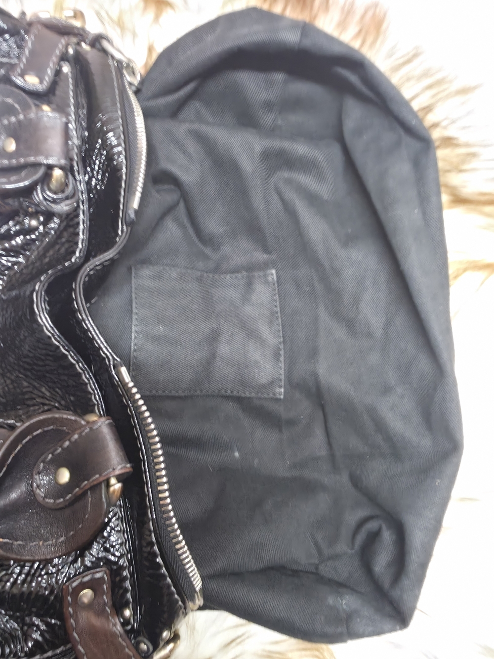 Chloe Black Patent Leather Satchel with Gold Hardware - Picture 8 of 16
